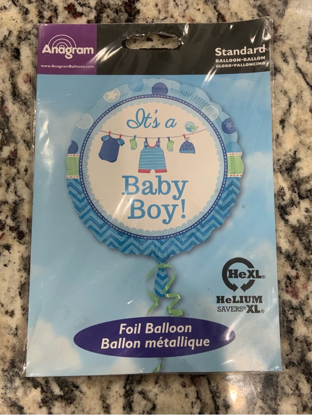Anagram “It's a Baby Boy!” Blue Foil Balloon- BNWT